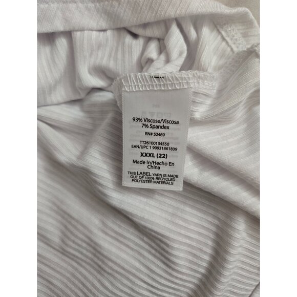 NWT Women's White Twist Front Top with Flutter Sleeves Size XXXL (22) - Picture 5 of 5